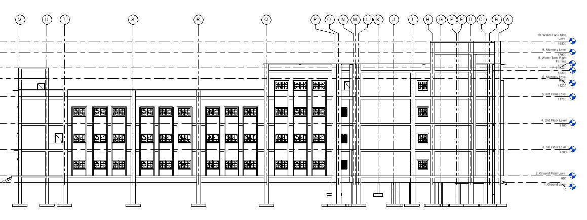 Academic building back elevation