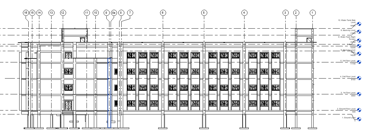 Academic building front elevation