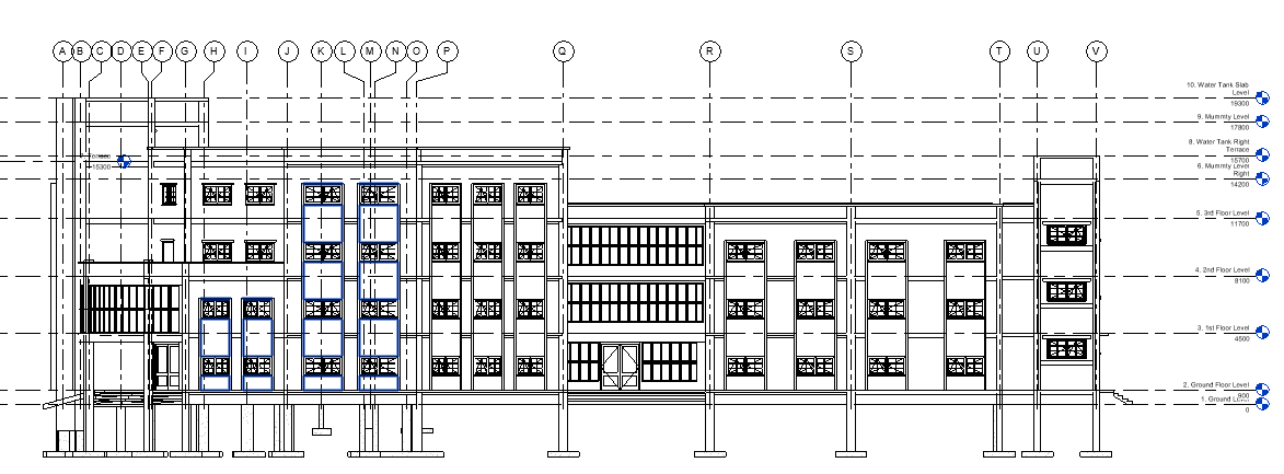Academic building front elevation