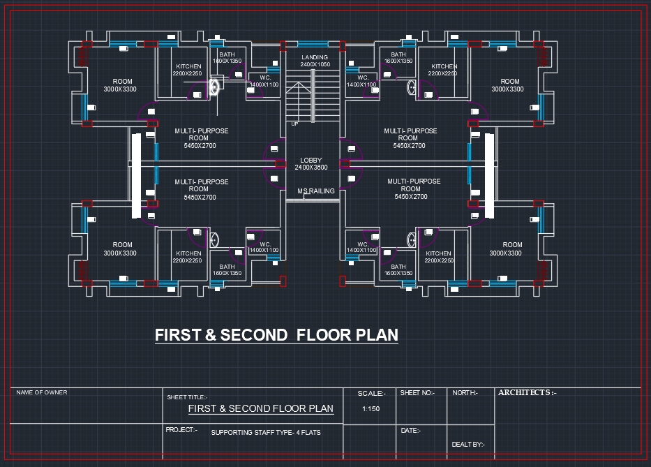 Supporting staff quarter floor plan