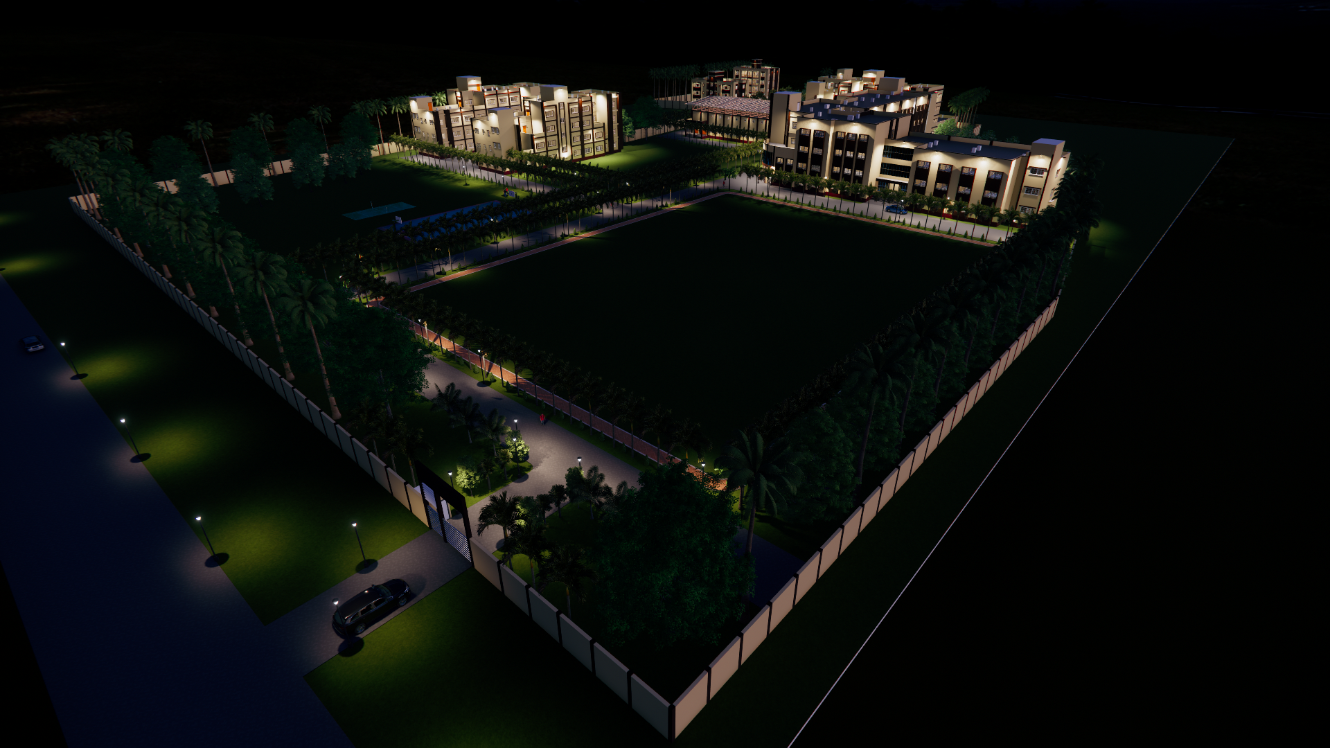 3D view of college campus