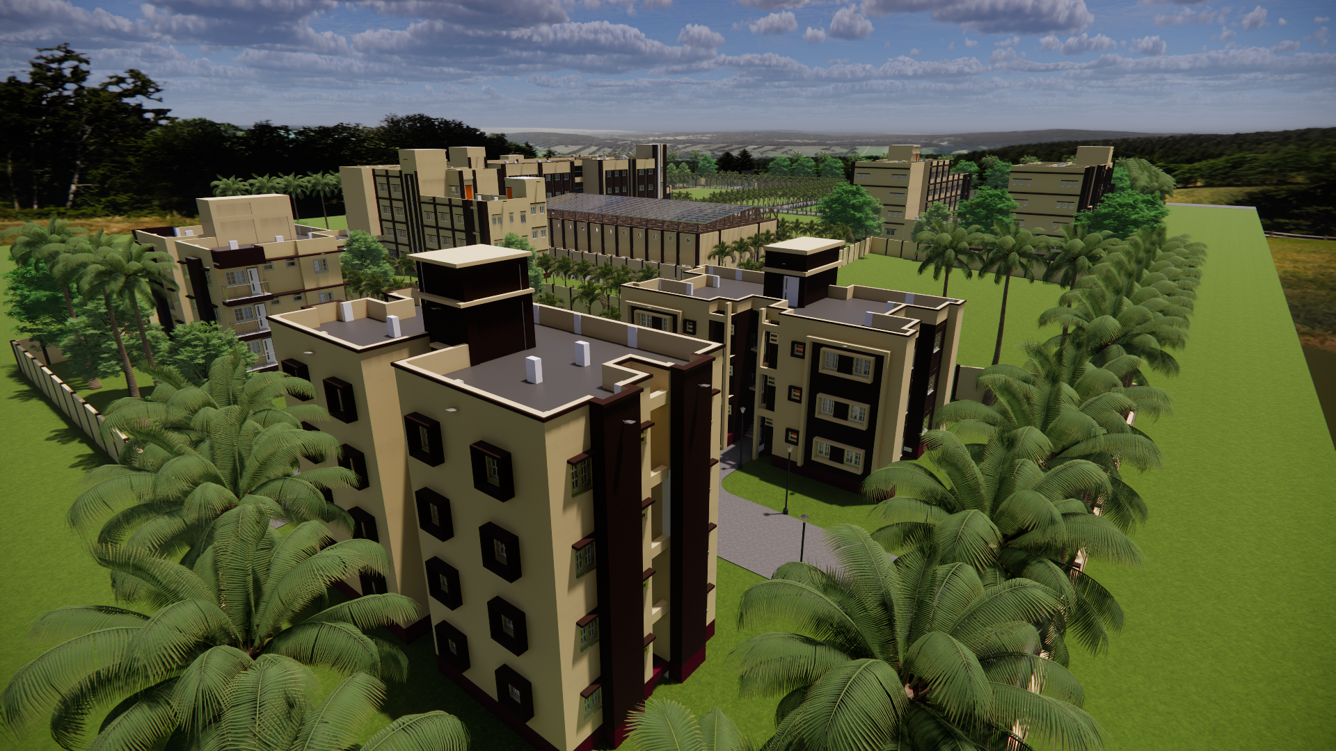 3D view of college campus