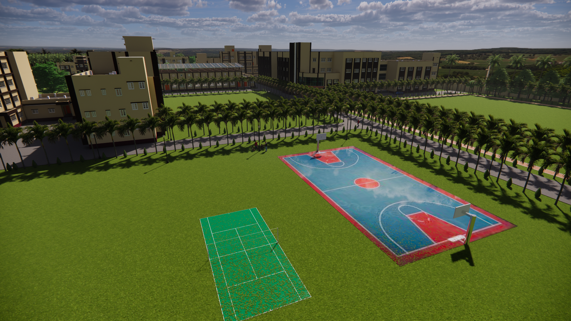 3D view of college campus