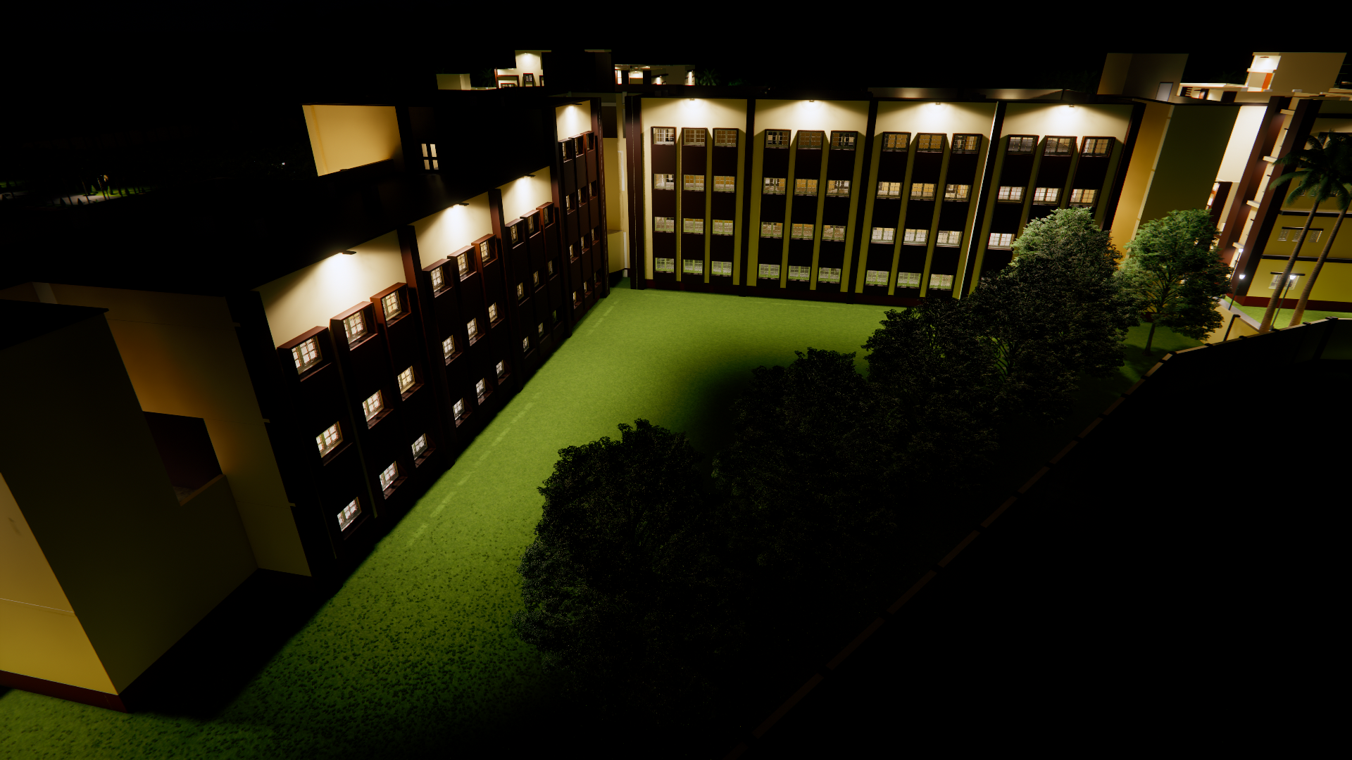 3D view of college campus