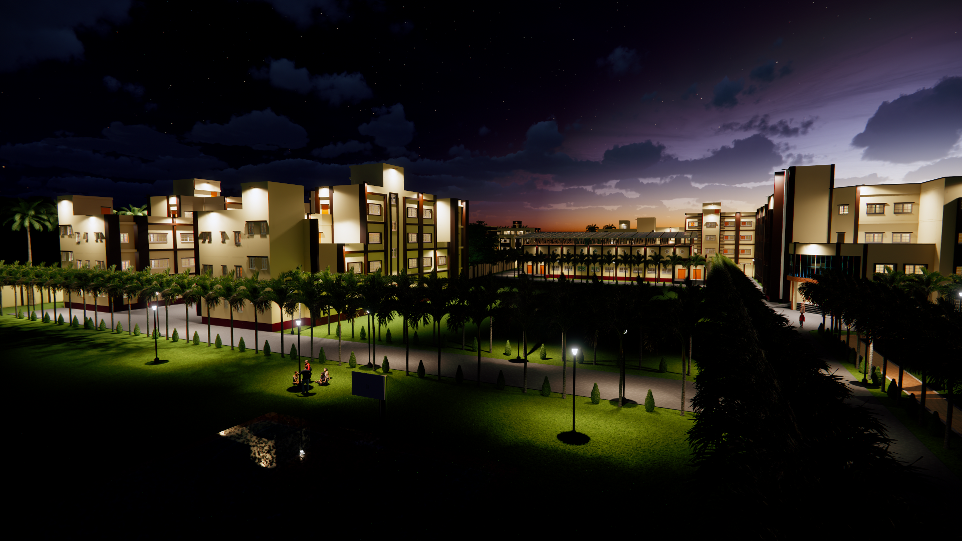 3D view of college campus