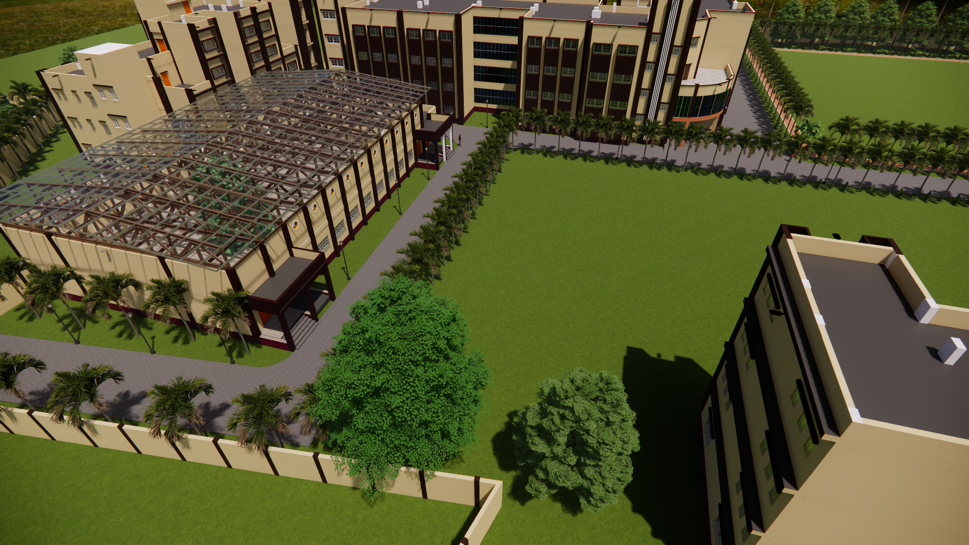 3D view of college campus