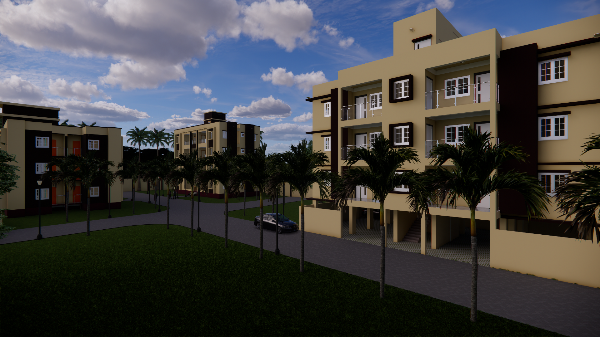 3D view of college campus