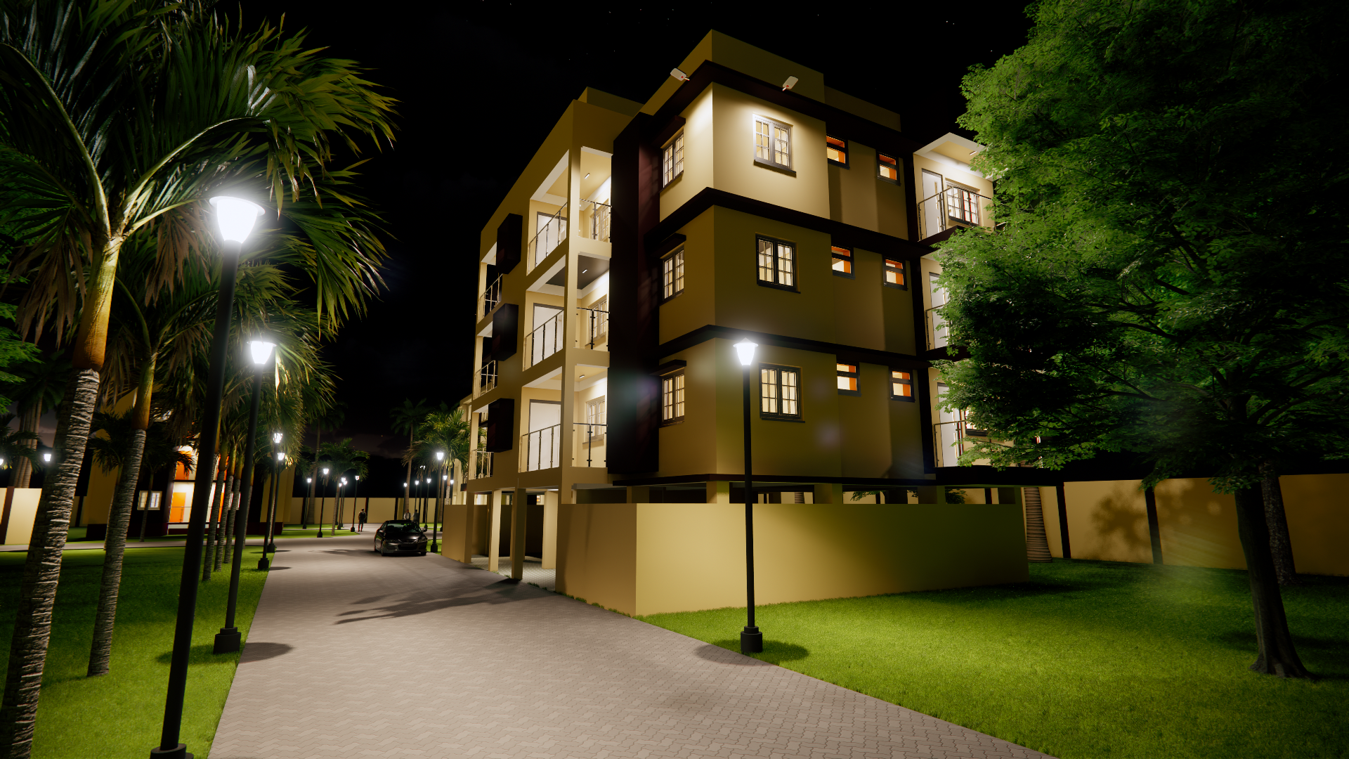 3D view of college campus